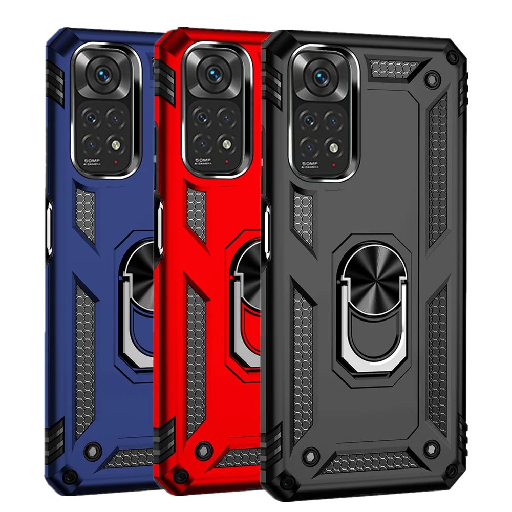 

For Xiaomi Redmi Note 11 Global Version Case Magnetic Car Holder Ring Cover Redmi Note 11 Pro Plus 11S 10 10S 9 8 7 Redmi 9 C 8A