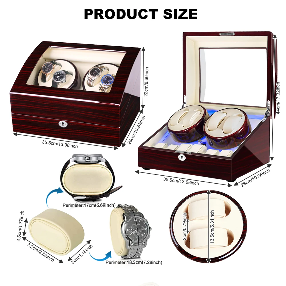 Намотка для автоматических часов Anyasun 4 + 6 чехол хранения мужских/женских тихий