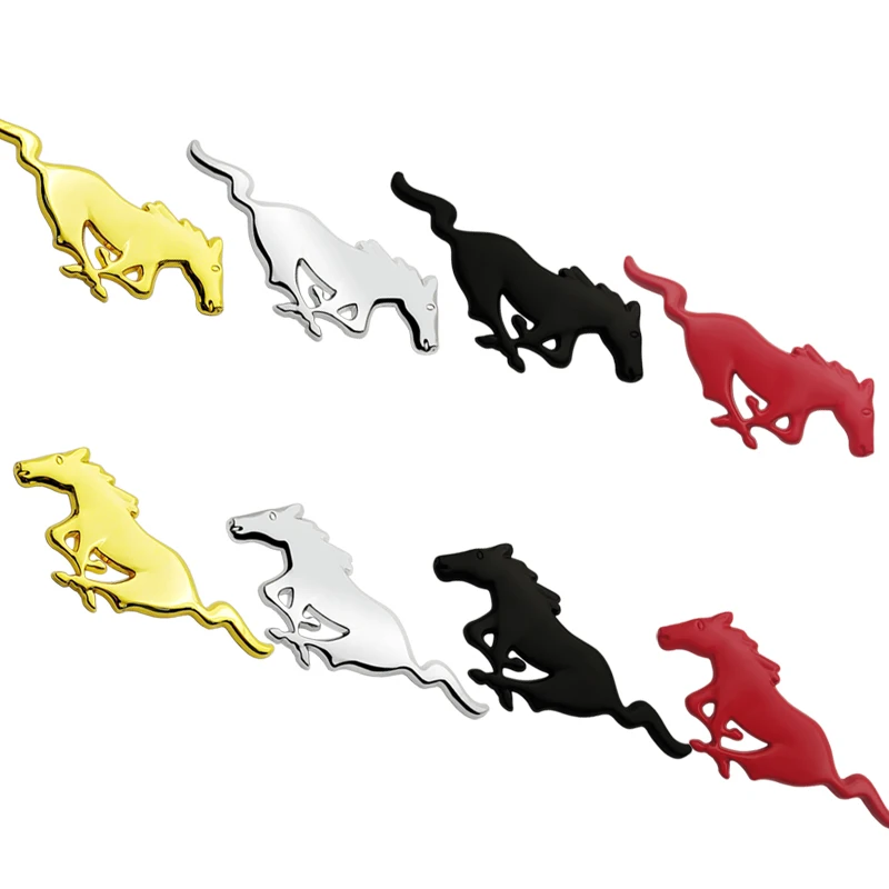 

Metal Emblem Car Sticker Running Horse Badge Decal Body Trunk Decor For Ford Mustang GT500 GT350 Shelby Focus Cobra mk2 mk3