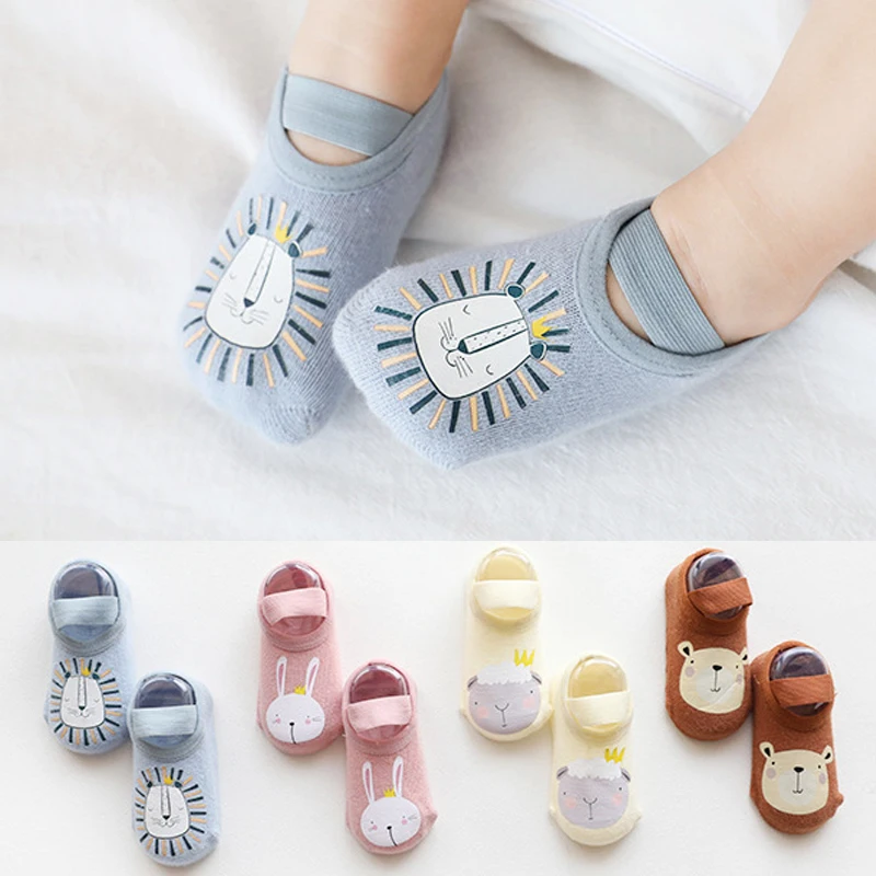 

Unisex Baby Cotton Floor Socks Cartoon Animal Print 2022 Cute Newborn Boy Socks Anti-Slip Infant Girl First Walker Toddler Shoe