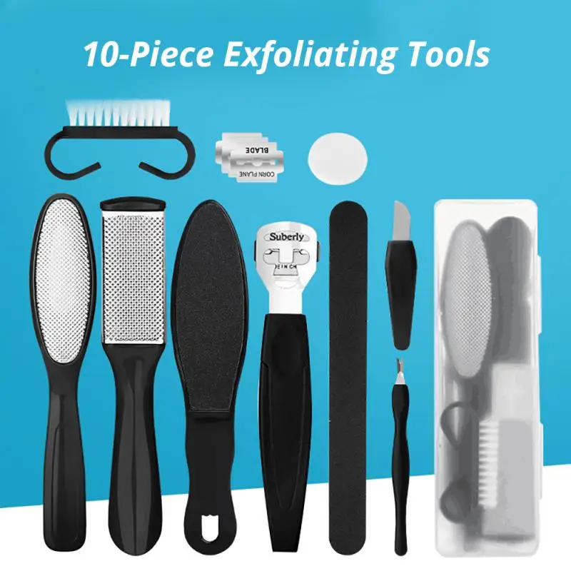 

10 In 1 Professional Foot Care Kit Pedicure Tools Set Stainless Steel Foot Rasp Foot Dead Skin Remover Clean Toenail Care Kit
