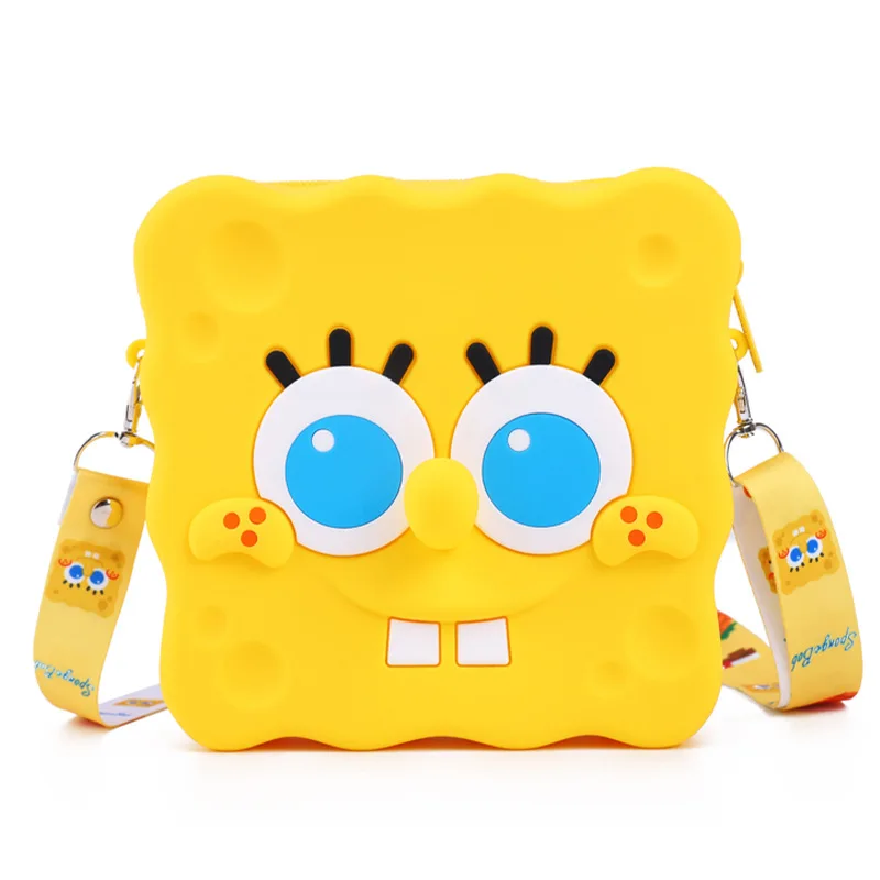 Новинка оригинальный Детский рюкзак из ПУ кожи с изображением Губки Боба милый