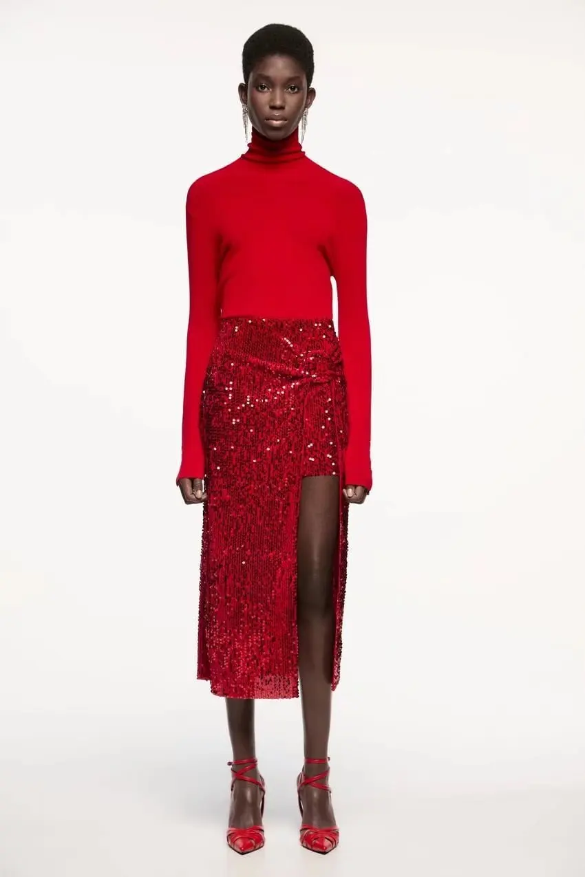 

Spring 2022 New Women's Beaded Velvet Skirt Skirt Skirt Bag Hip Skirt