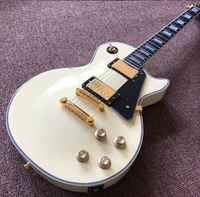 custom cream color electric guitarblack pickguard with gold color hardware gitaarcustom guitarra
