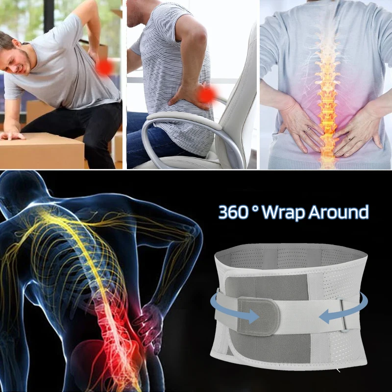 Adjustable Back Support Belt for Men Women Lumbar Brace Breathable Wrap Band Sciatica Back Brace for Lower Back Pain Relief