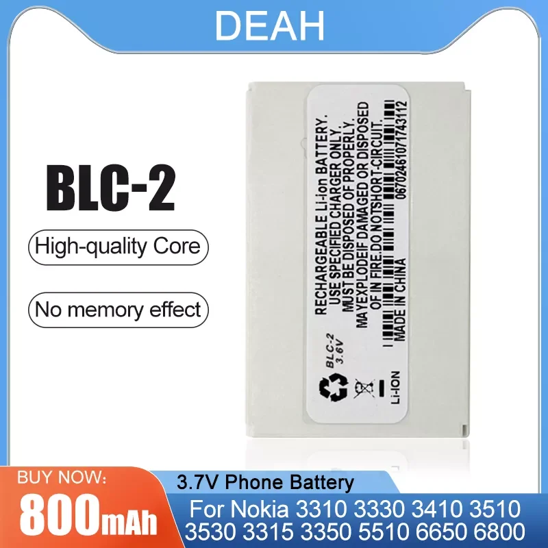 

800mAh BLC-2 BLC 2 Replacement Mobile Phone Battery For Nokia 3310 3330 3410 3510 3510i 3315 3350 3589 6650 6800 6810 5510