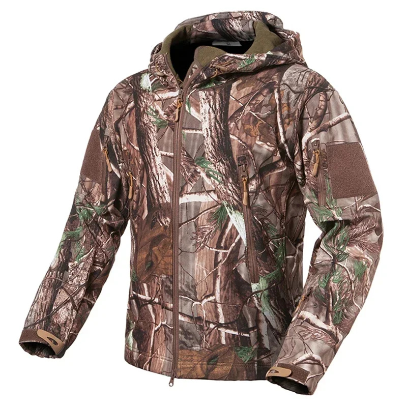 Новая одежда осенняя мужская охотничья камуфляжная флисовая куртка тактическая