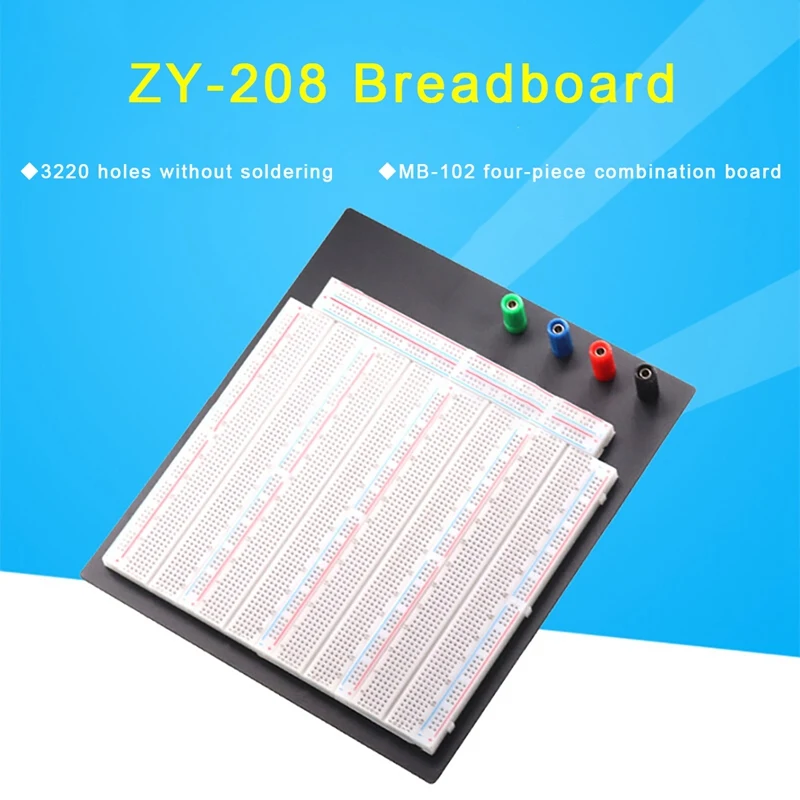 

ZY-208 3220 Hole Solderless Breadboard For Microcontroller DIY Project Solderless Test Board ZY-208 MB-102 Breadboard