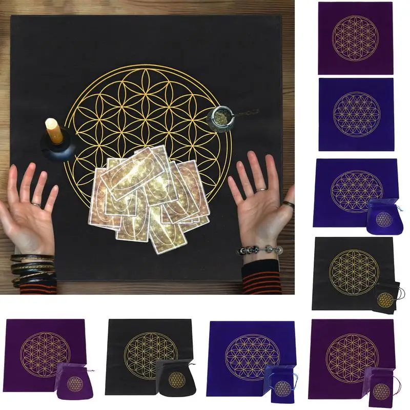 

Tarot Card Tablecloth Flower Of Life Altar Cloth For Spread Tarot Reading Divination Tarot Cards Table Cloth Home Decoration