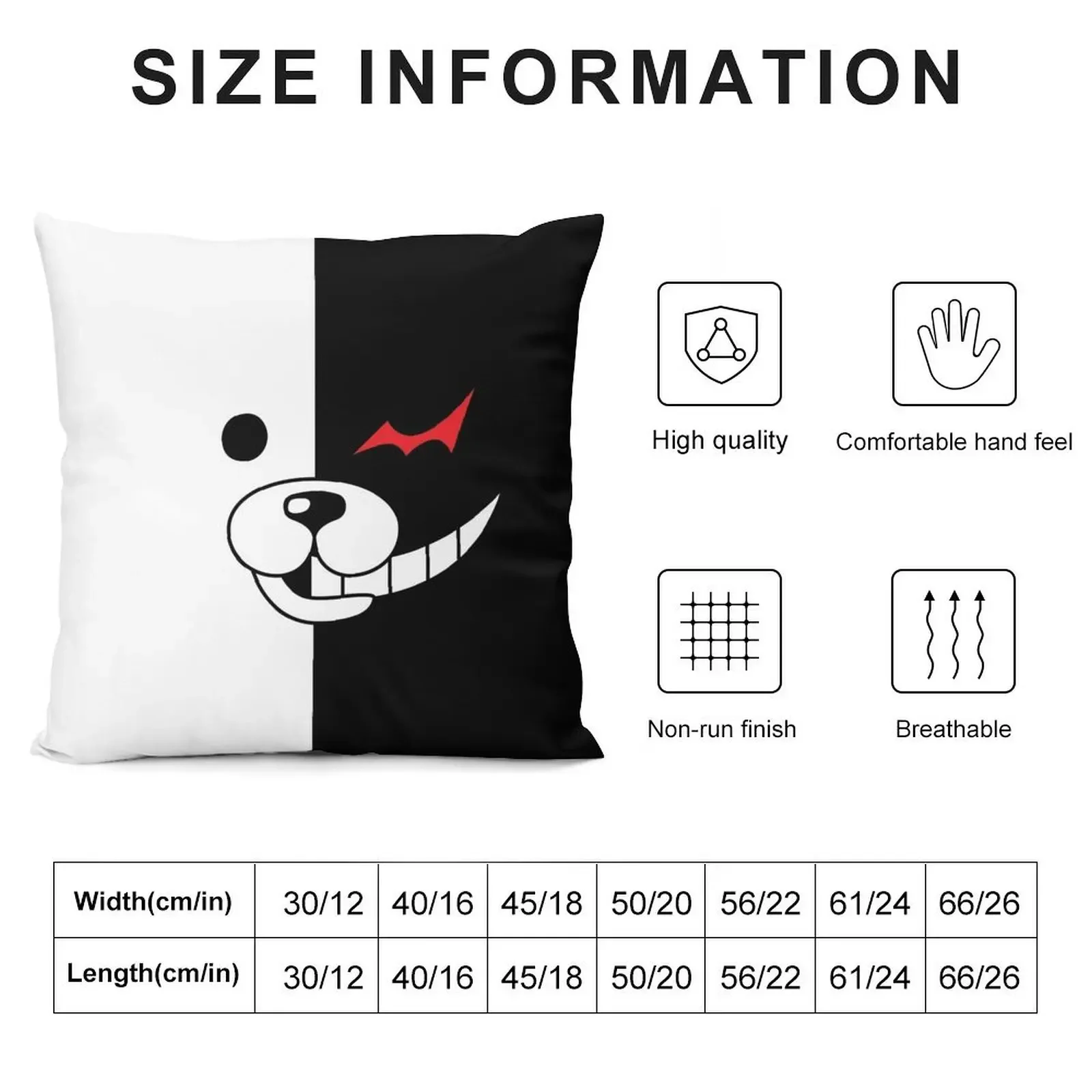 Danganronpa-Monokuma декоративная подушка роскошная прямоугольная наволочка подушки для
