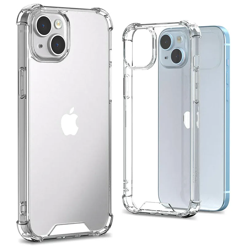 Роскошный противоударный чехол для iPhone 16 15 14 13 Pro Max Plus Mini ультратонкий прозрачный