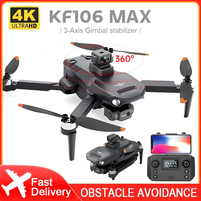 

Квадрокоптер 2022 KF106 Max, 4K, Профессиональный GPS, 3-осевой, с Wi-Fi