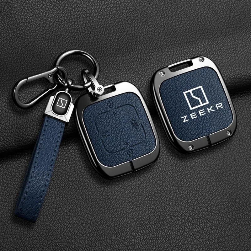 

Для ZEEKR 001 7X 007 009, чехол для смарт-брелока, защитный чехол для ключей из цинкового сплава и кожи с брелком