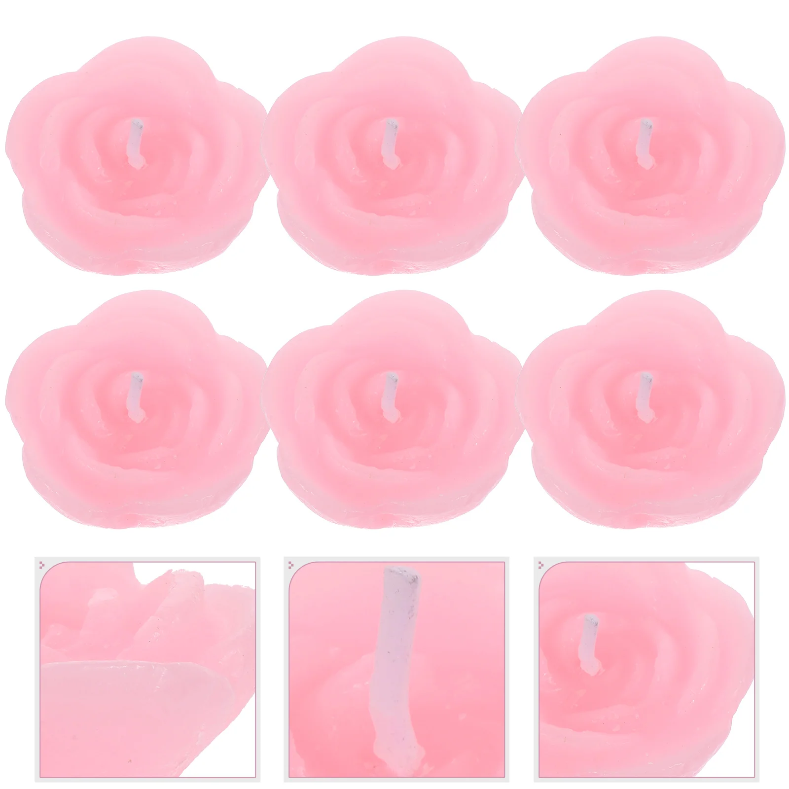 12 шт. розовые свечи в форме розы плавающий цветок домашний декор для свадебной