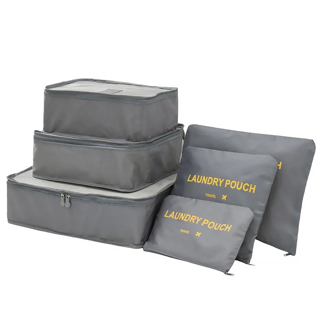 

6Pcs Travel Storage Bags Clothing Packages Luggage Clothing Shoes Pouches Laundry Organizer Suitcase Underwear Organizer Storage