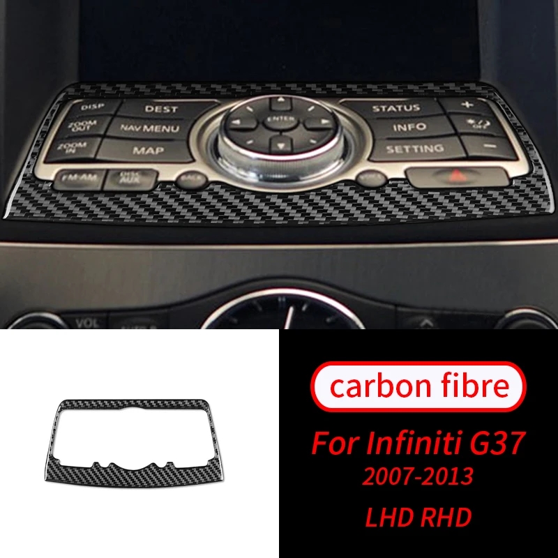 

Для Infiniti G37 07-13 мягкое углеродное волокно центральное управление Мультимедийная панель рамка отделка автомобильные аксессуары для интерье...