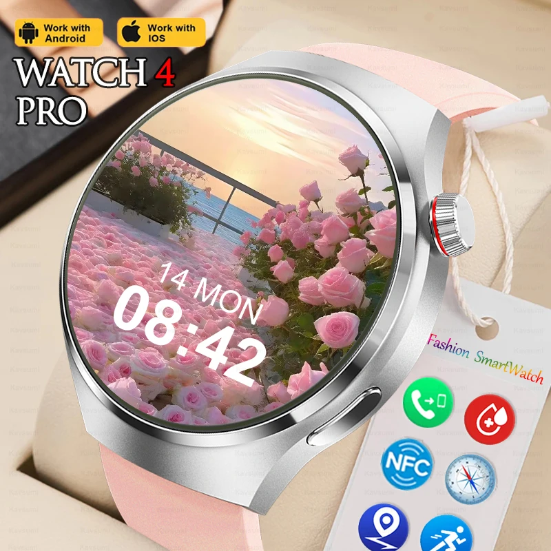Умные часы NFC, женские часы с AMOLED HD экраном, Bluetooth, вызовами, измерением уровня сахара в крови, водонепроницаемые Смарт-часы IP68 ДЛЯ Samsung, Xiaomi