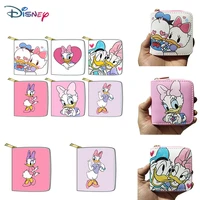 disney donald duck coin purse for women figure cartoon mickey mouse cute pu leather zipper wallet object couple birthday gift
