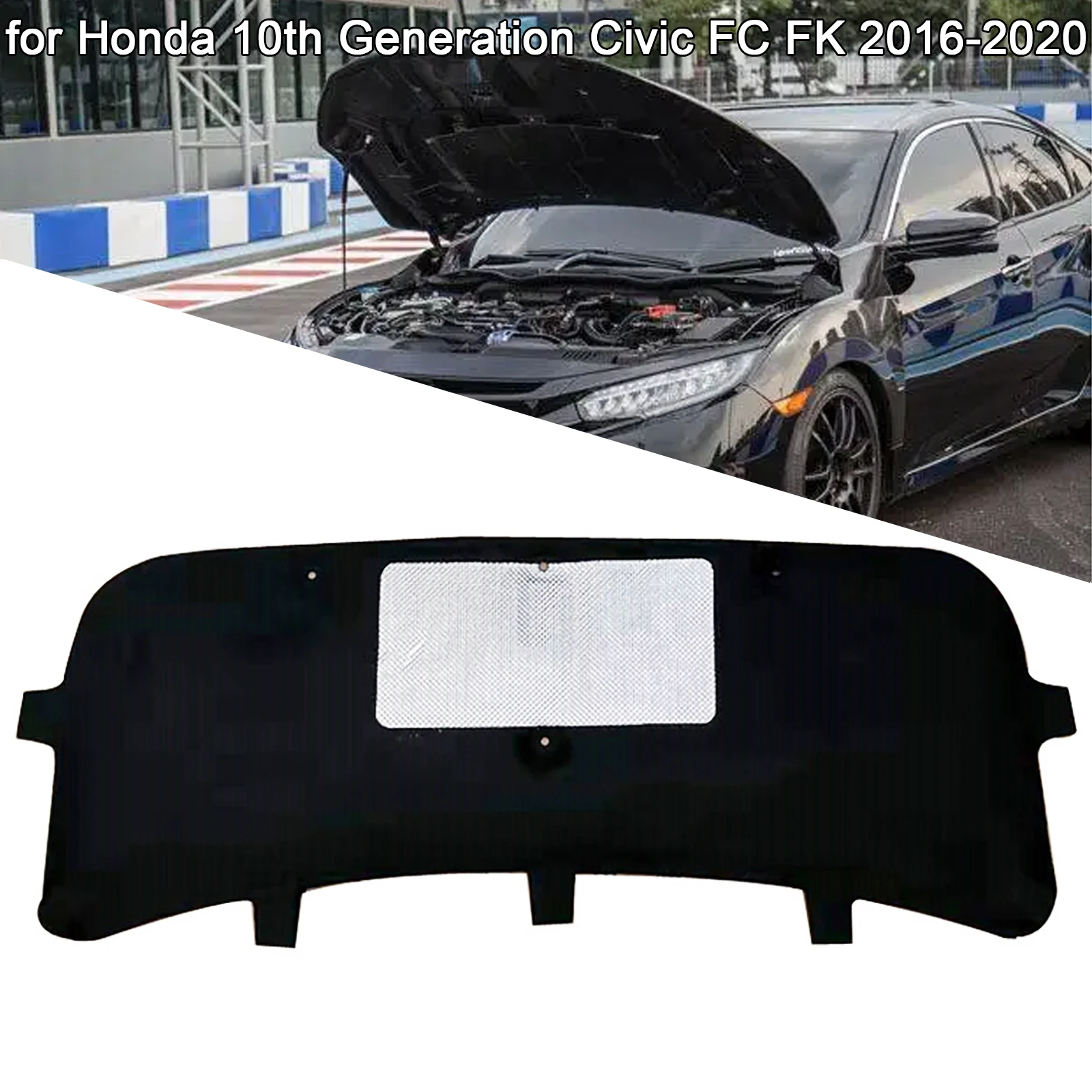 

Car Front Engine Hood Sound Heat Insulation Cotton Pad Soundproof Heat Insulation Mat for Honda Civic FC FK 2016-2020
