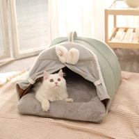 winter cat tent warm bed for cats sleeping removable tent warm cat house soft beds for cats foldable indoor soft koty akcesoria