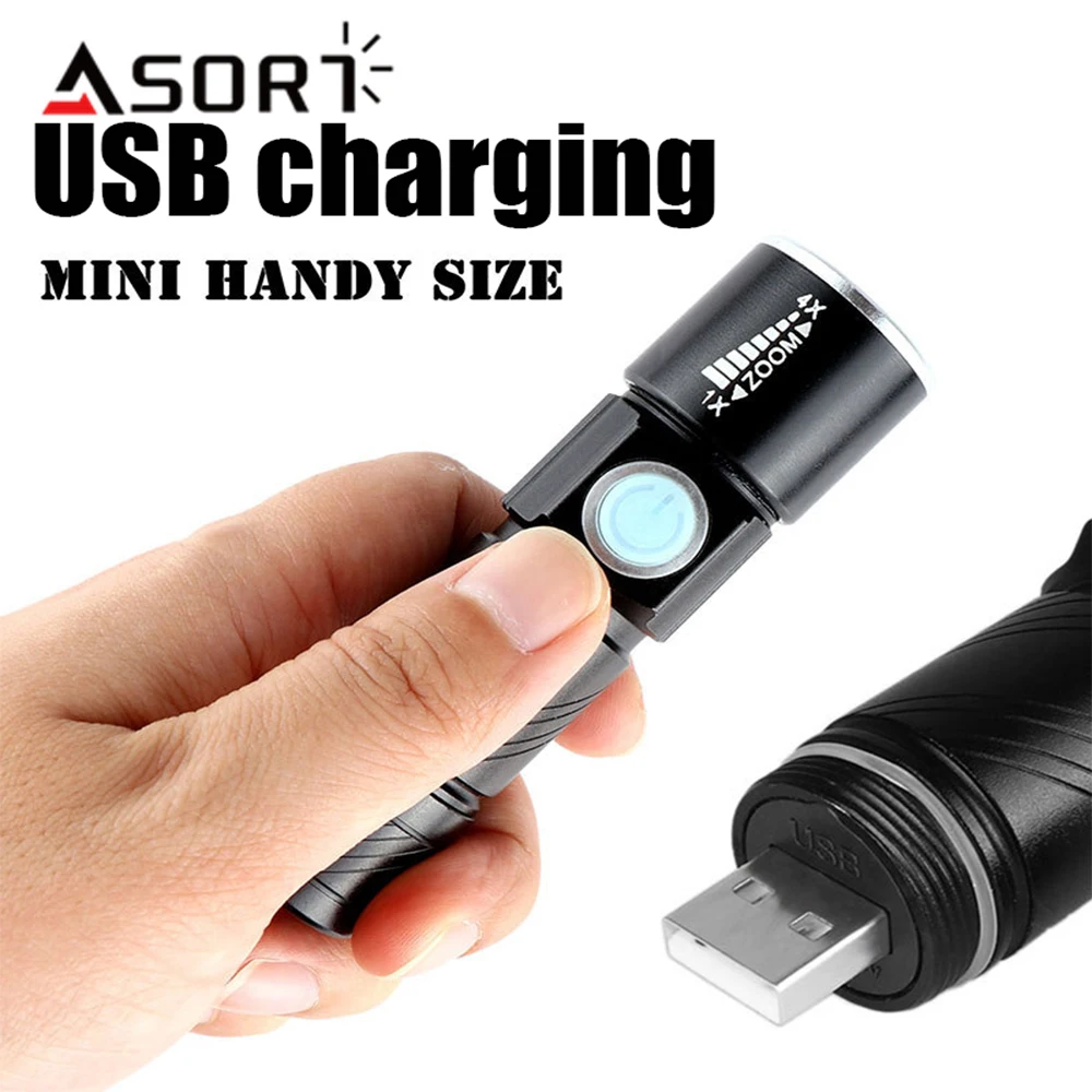 

Портативный светодиодный фонарик, уличный фонарь с зарядкой от USB, мощный фонарь, масштабируемая лампа для кемпинга и экстренных ситуаций