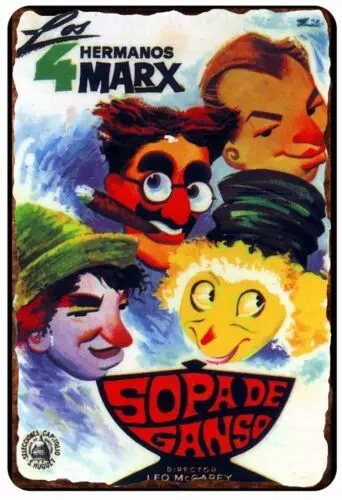 Постер из зарубежного фильма Marx Brothers полностью металлический жестяной знак 8x12
