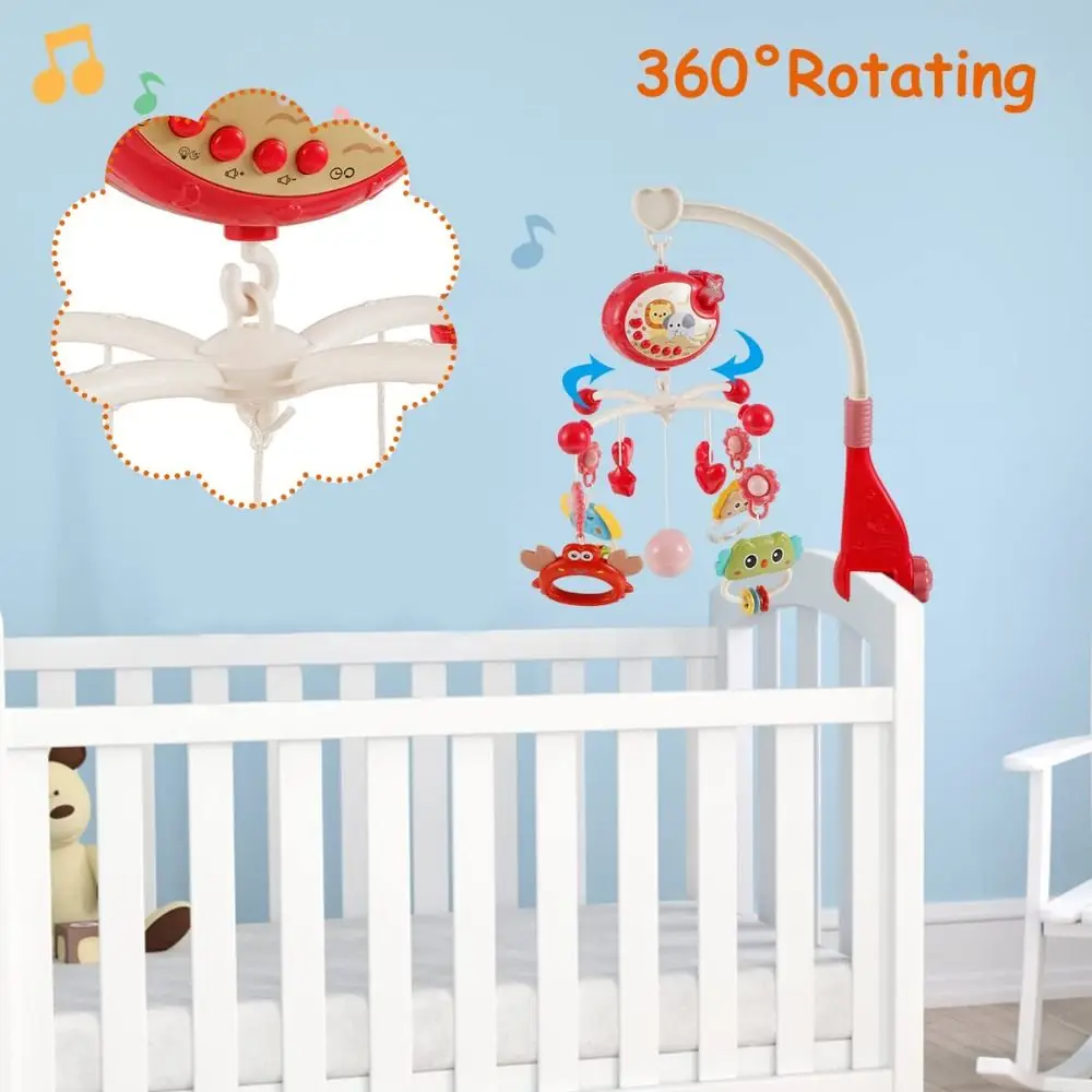 

Детская Музыкальная погремушка для кроватки, многоразовая вращающаяся игрушка в виде животного, подвесной Колокольчик для новорожденных от 0 до 24 месяцев