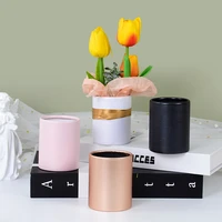 4pcs mini round flower boxes gift candy chocolate cardboard box wedding party flower packaging decoration home arrange supplies