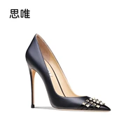 2022 high heel women pointed toe wedding shoes willow nail splicing nude thin heels 6 10 cm single shoes spring autumn size