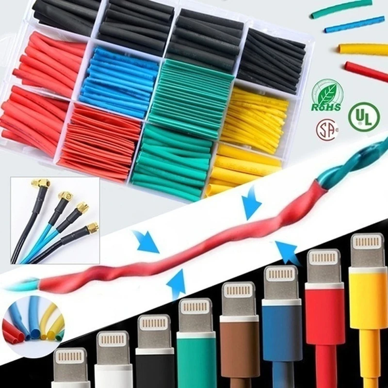 

2:1 Heat Shrink Tube Heat Shrink Tubing Insulation Shrinkable Tube Assortment Electronic Wire Cable Insulation Sleeving Kit