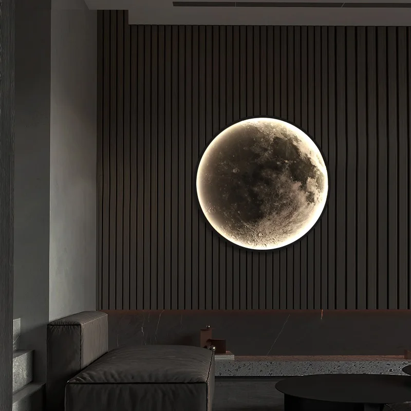 

Modern Simple Bedside Wall Lamp Net Red Creative Living Room Bedroom Moon Mural New Balcony Stair Aisle Lamp