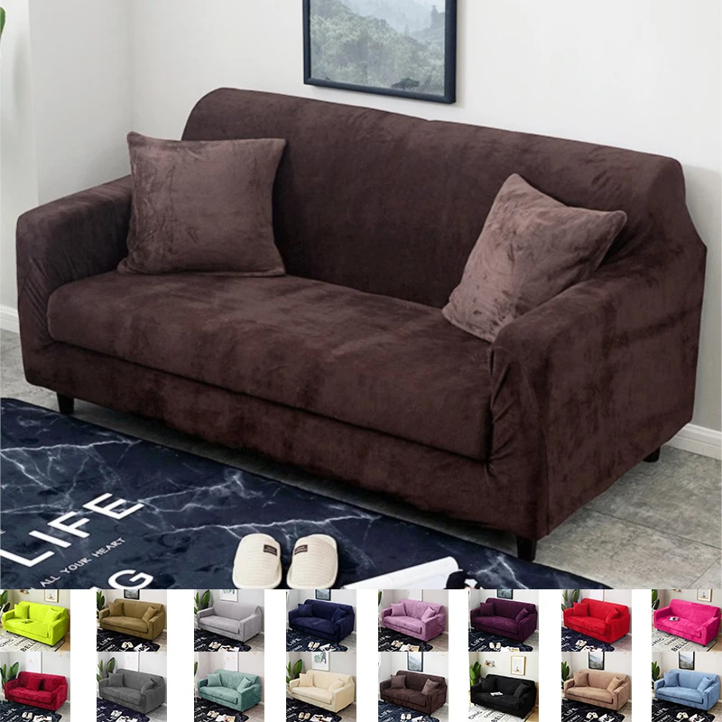 

Lellen Plush Sofa Cover 18 Colors For Choose Thick Seat Slipcovers Couch Sofa Covers Stretch Elastic Cheap Towel Wrap Covering