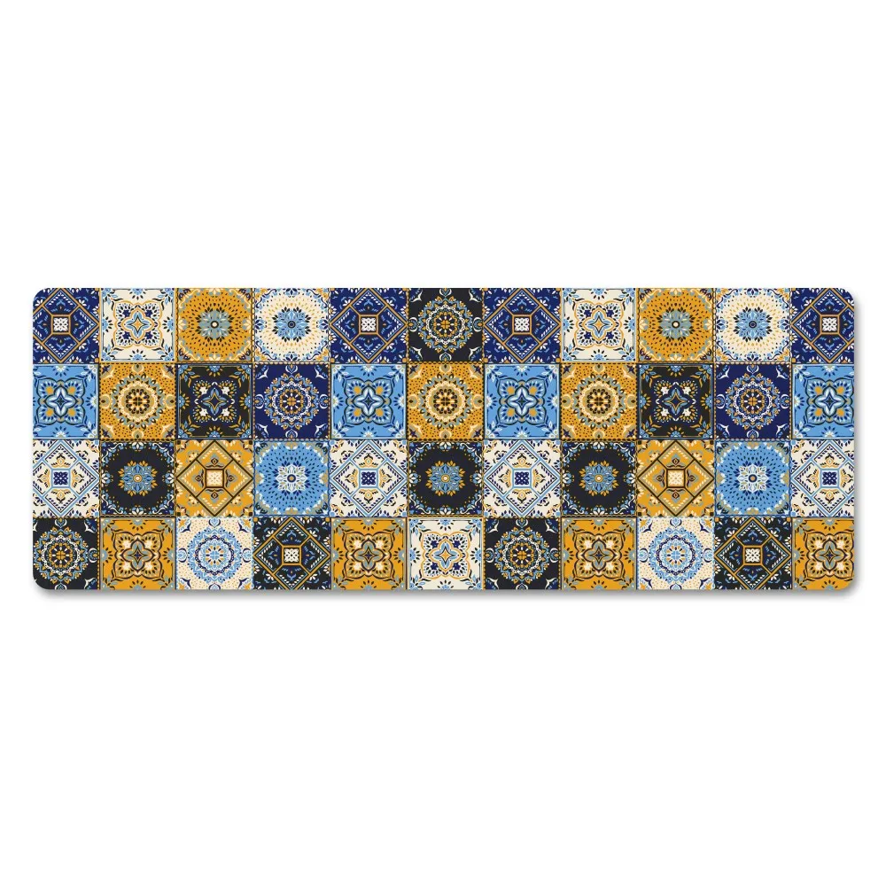 

Bohemian Water Absorbent Bath Mat Soft Home Floor Mat Carpet Non-slip Kitchen Mats Long Bedside Area Rug Hallway Washable Carpet