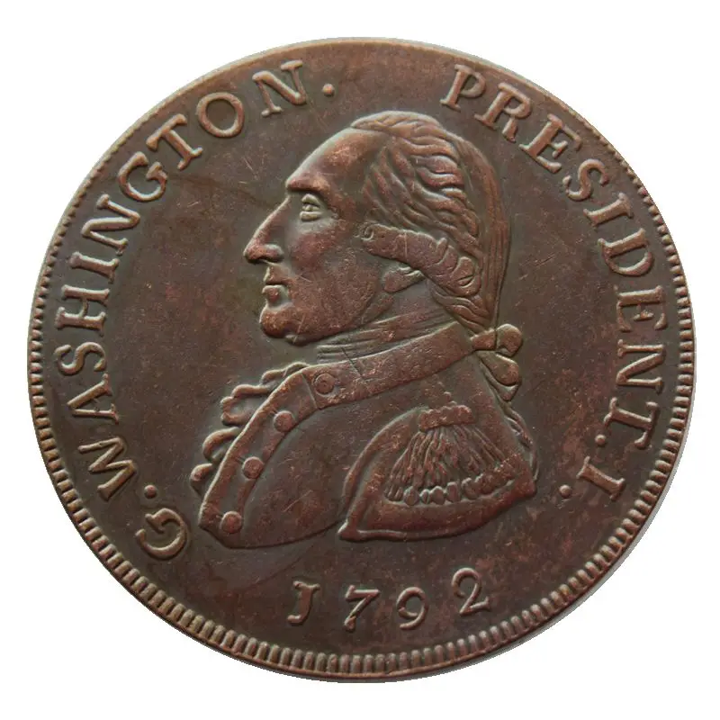 

1792 Г., Washington Grate, одна Пенни, медная копия, монета