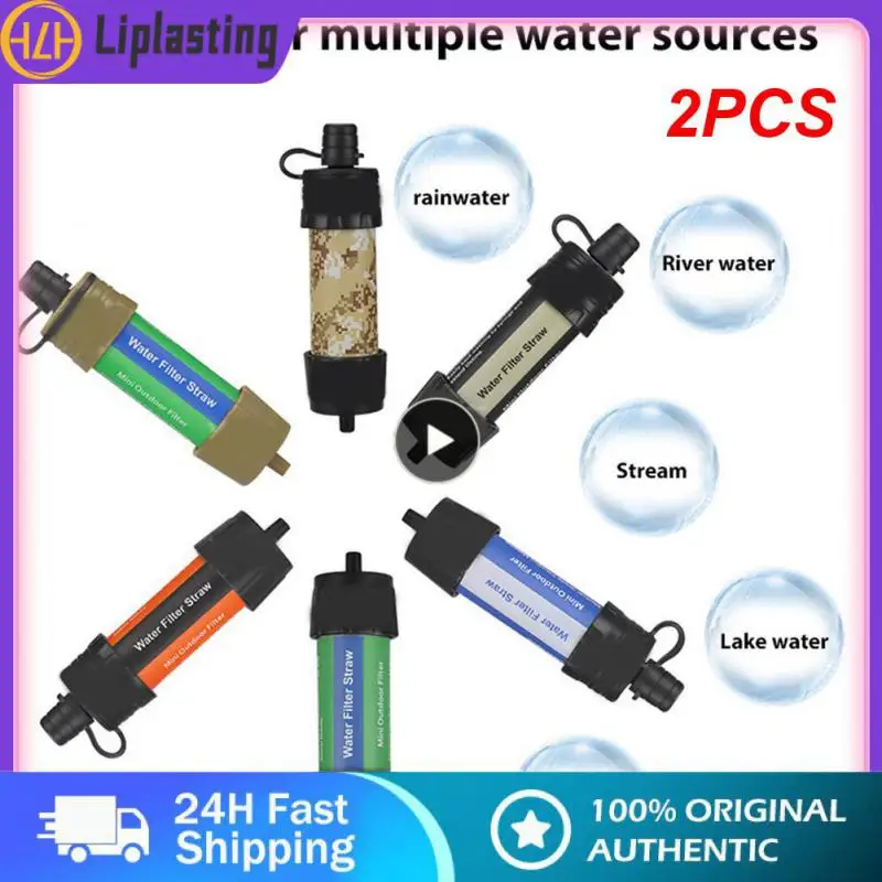

2PCS Personal Water Purifier Water Filtration System Camping Purification Water Filter Straws Outdoor Traveling Survival