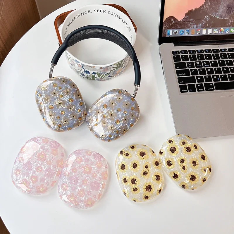 Защитный чехол с цветами подсолнуха для наушников Apple Airpods Max
