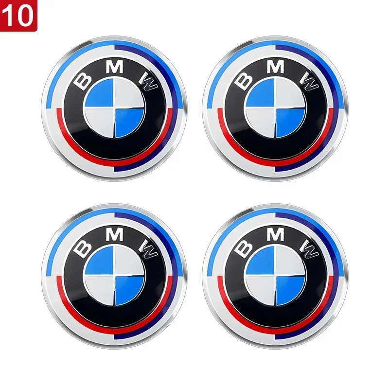 4PCS 56MM 60MM 65MM Car Hub Cap Sticker Wheel Center Cover Decal Decoration Auto Modification Accessorie For BMW M Emblem Badge