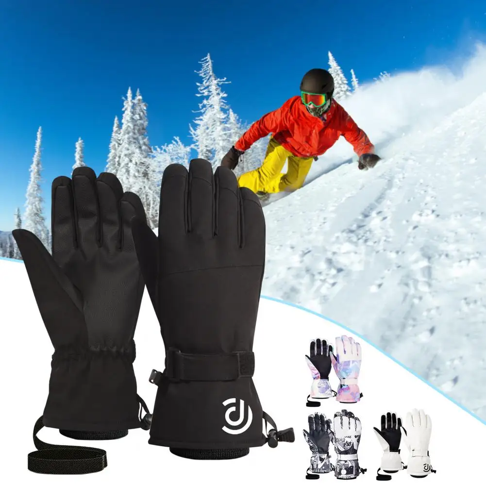

Waterproof 1 Pair Breathable Winter Full Finger Cycling Gloves Wear-resistant Ski Gloves Windproof for Sports