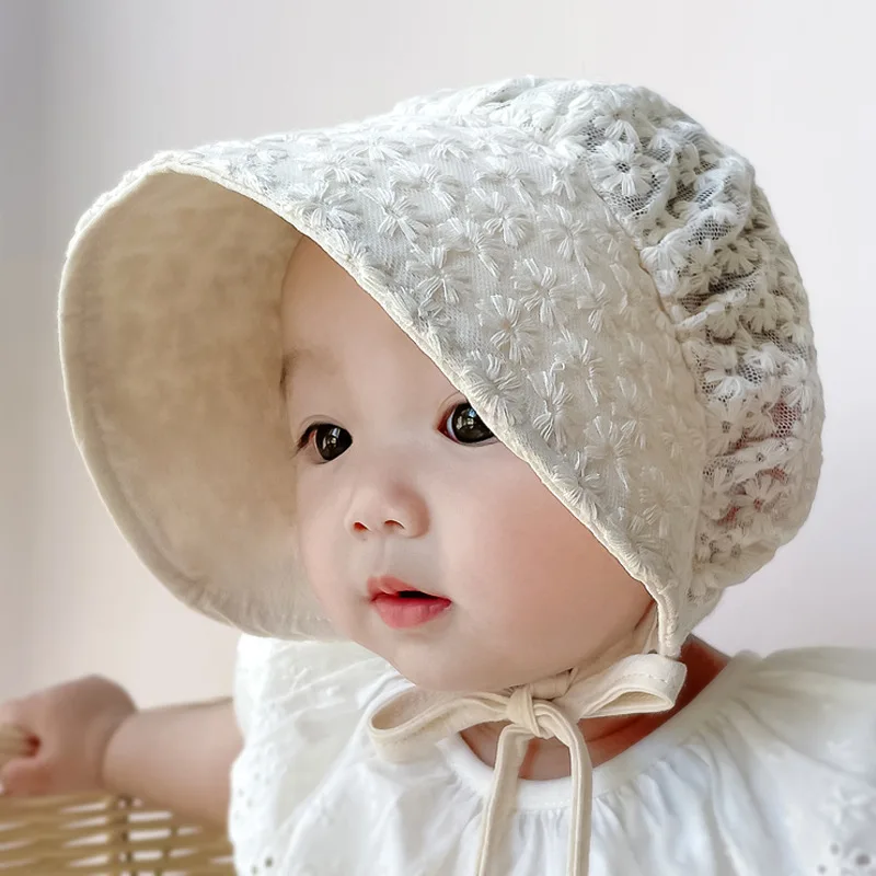

Baby Sun hat Summer Thin Cute Elegant Lace Baby Girl Big Visor Sunscreen Hat Kawaii Toddler Infant Travel Sun Hat for 2 Year old