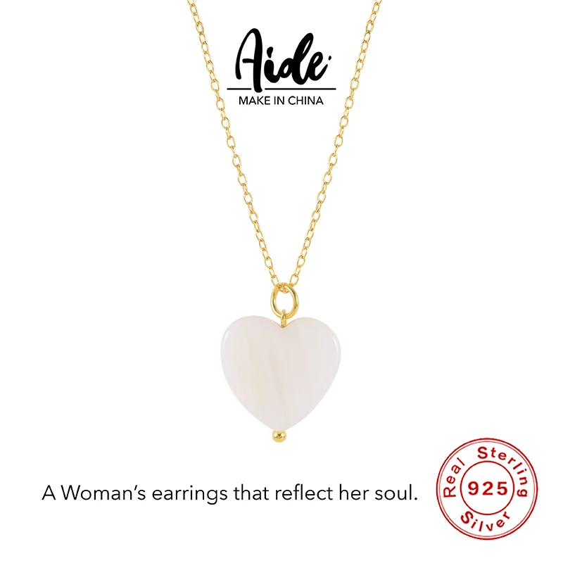 

Aide Love Pearl Necklace 925 Sterling Silver Pure Pendant Necklace Personality Ladies Luxury Jewelry Fashion Holiday Gift 2022