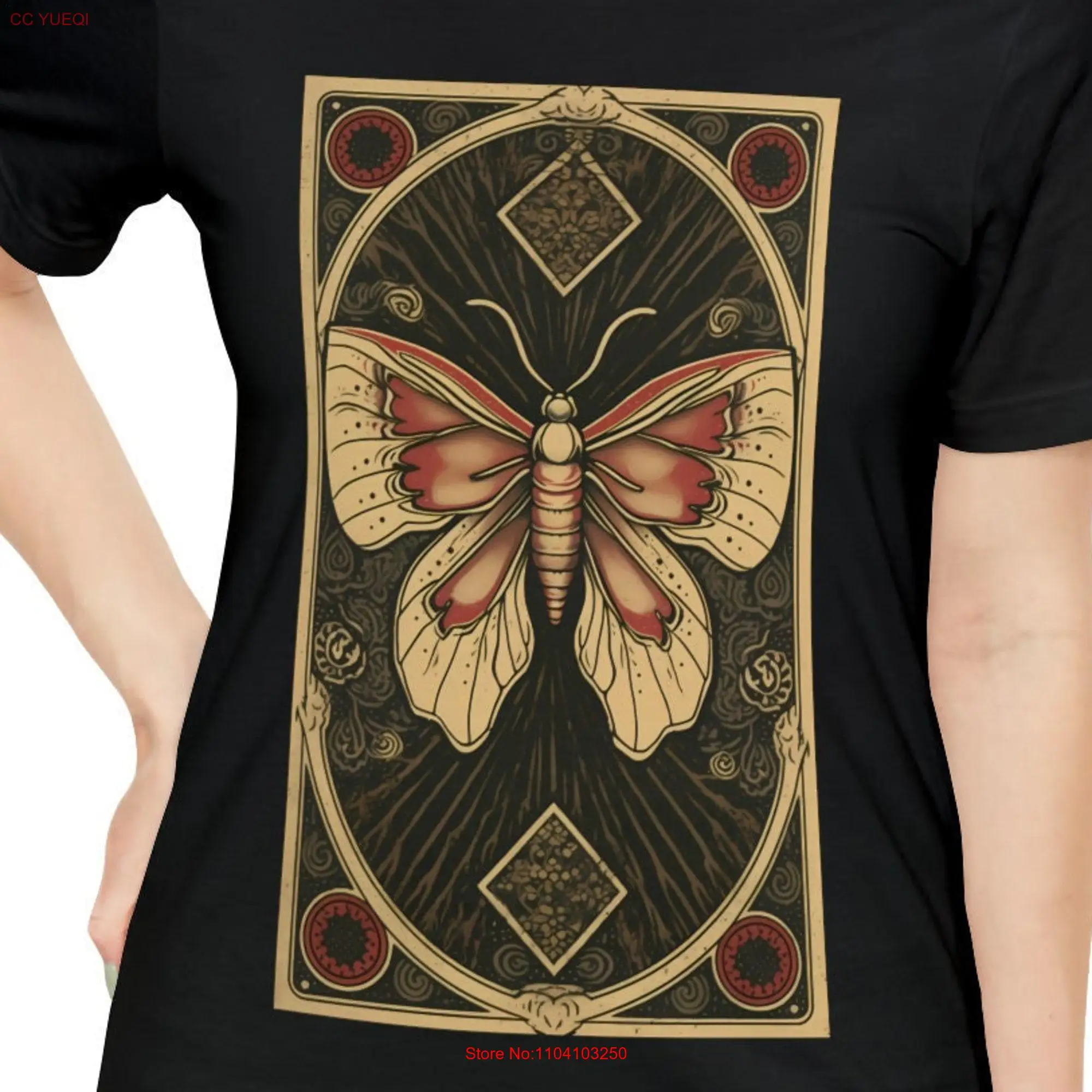 Таро карточка темная Академия хлопчатобумажная футболка с изображением