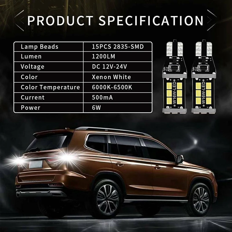 8 шт. яркая лампочка Φ 912 921 T15 W16W