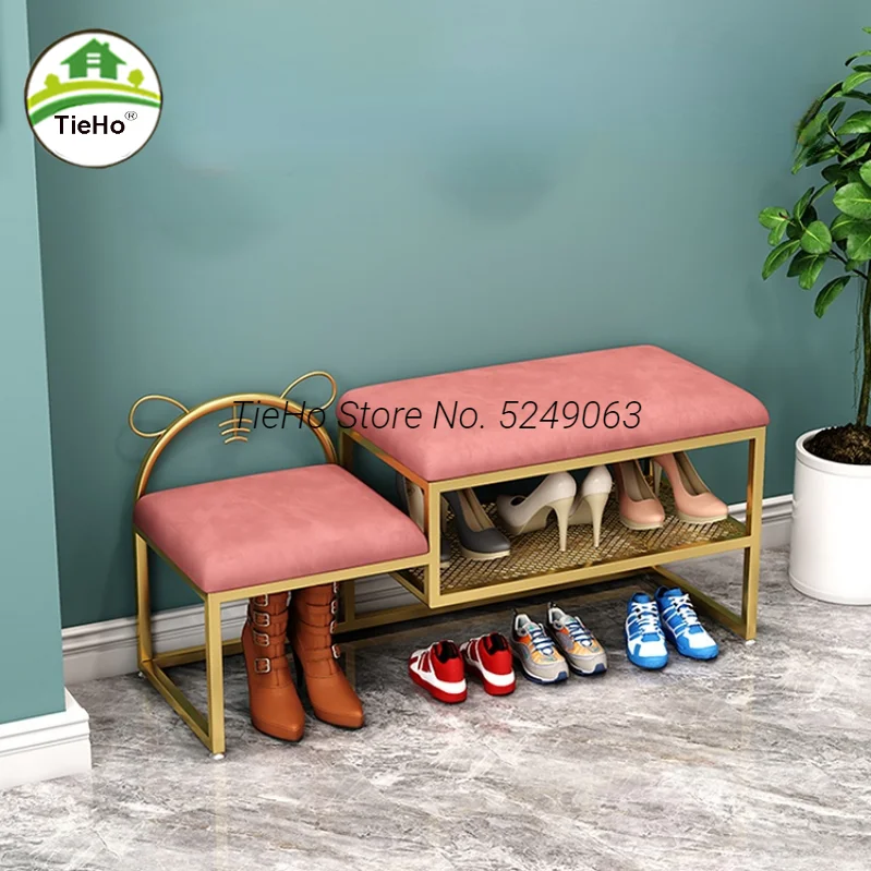 

Shoe Rack Storage Bench Nordic Style Hallway Bedroom Upholstered Bench Seat Cushion Bed End Stool Shoe Stools Shoe Cabinet