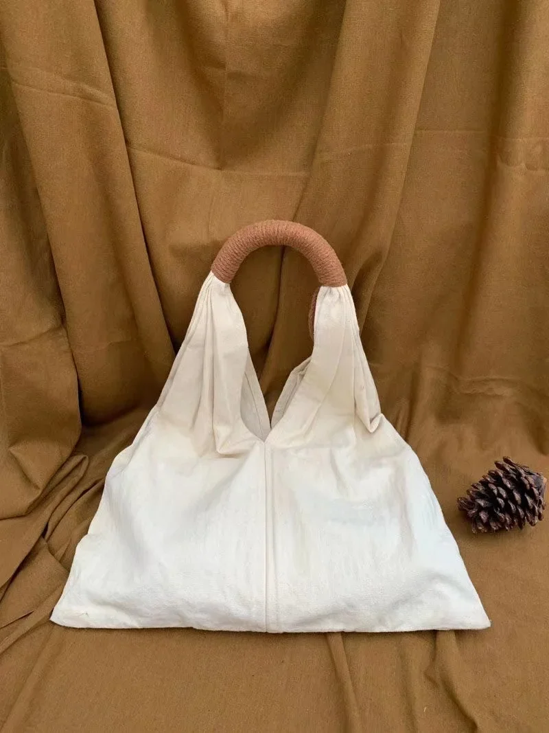 Французская винтажная сумка из хлопка и льна артистичная Холщовая Сумка на одно