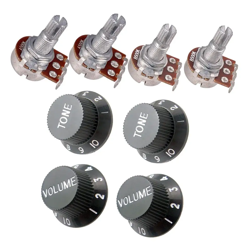 

1 / Set Guitar Volume 18mm Shaft 500K Potentiometer & Rotary Knob