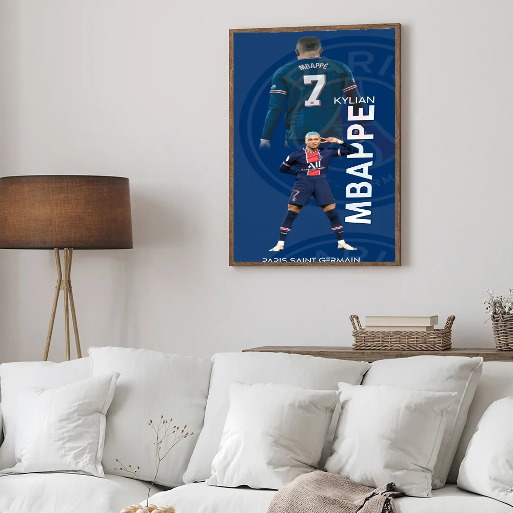 K-Kylian M-Mbappe Классический Винтажный Постер Со Звездами Футбола HD Печать На Белой