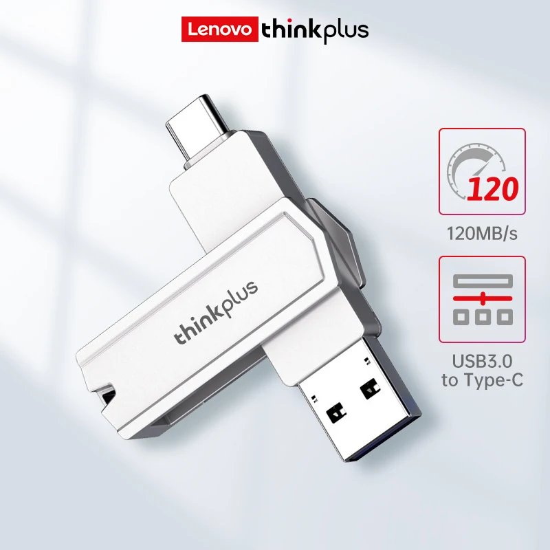 ThinkPlus Lenovo USB 3.2 2-в-1 Флэш-накопитель 64 ГБ 256 И Type-C Многофункциональный Для
