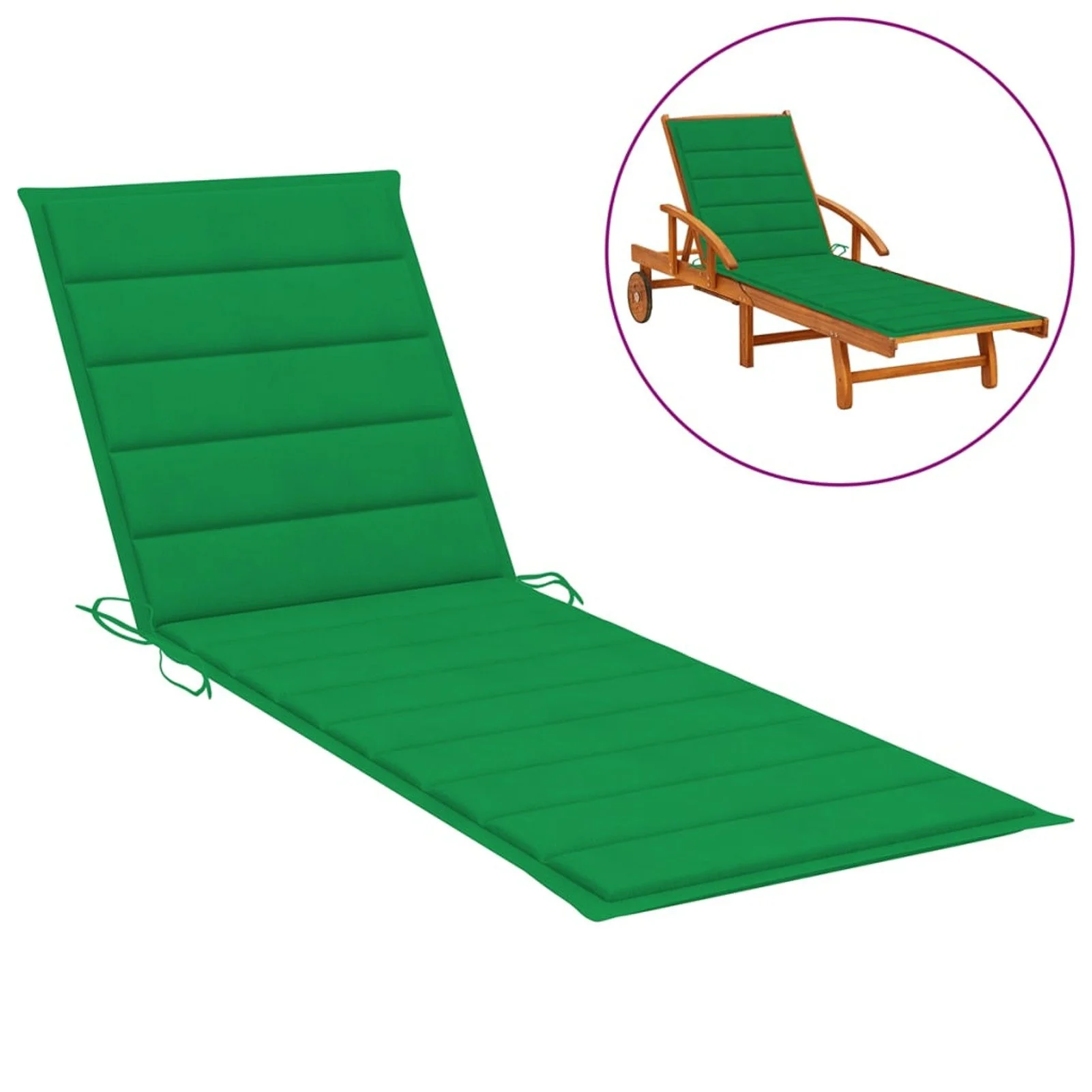 

Sun Lounger Cushion Green 78.7"x27.6"x1.2" Fabric