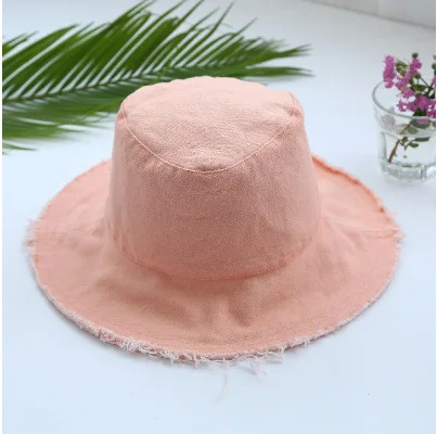 Fisherman's Cap Female Hair Edge Cowboy Sun Hat Beach Hat Grinding Edge Basin Cap Washed Cloth Cap Free Shipping Lady Hat Summer