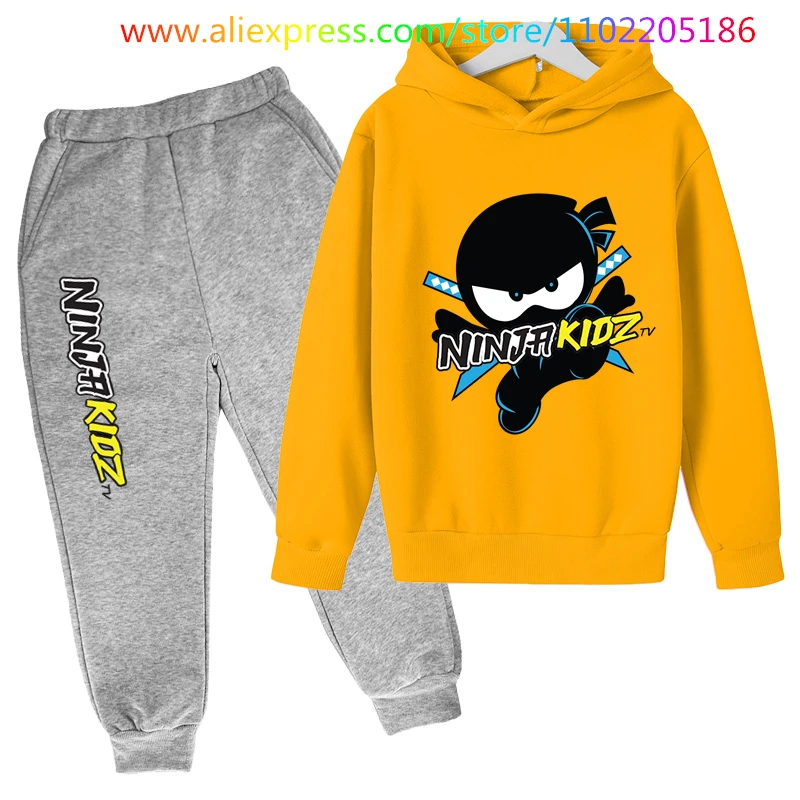 

2-Piece Children's Hoodie set, Children's fashion hooded sweatshirt, Ninja sportswear, children's hooded T-shirt set